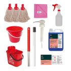 Sundew Hygiene Washroom Cleaning Starter Kit | Red