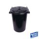 Black Plastic Robust Body Dustbin 85L - Clamp Fastening Lid