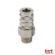 TST 021 Series Coupling Brass Nickel Plated - 8mm Hosetail Connection | 021 HG 08N