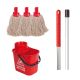 Exel Mopping Starter Kit | Handle, Bucket & 3 x Mop Heads | Red