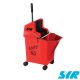 SYR Ladybug | 9 Litre Kentucky Mop Bucket & Wringer w/ Castor Wheels | Red