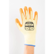 Latex Grip Work Glove | Crinkle Grip with Polyester Liner | Pair | Orange | Large