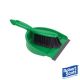 Colour Coded Dustpan & Brush Set | Soft Bristle | Green