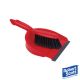 Colour Coded Dustpan & Brush Set | Soft Bristle | Red
