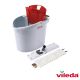 Vileda UltraSpeed Mini Flat Mop System - Bucket, Wringer, Frame and Mop  | Red (Handle not Included)