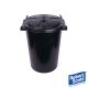 90L Black Dustbin | With Clip Fastening Lid