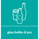 Recycling Sticker For 90L & 60L Bins | Teal - Glass Bottles & Jars | Each