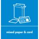 Recycling Sticker For 90L & 60L Bins | Blue - Mixed Card & Paper | Each