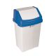 White Swing Bin With Blue Lid | 50 Litre
