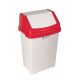 White Swing Bin With Red Lid | 50 Litre